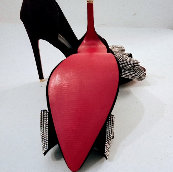 🎁 FREE GIFT IS INCLUDED 🎁 NEW 3D Rhinestones Bow High Heels Pointed Toe Shoes - Picture 12 of 13